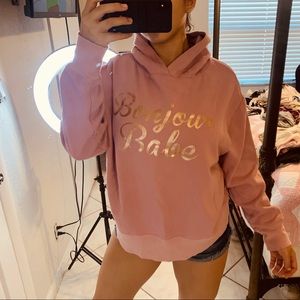 ✨💗”Bonjour Babe” Pink Hoodie 💗✨